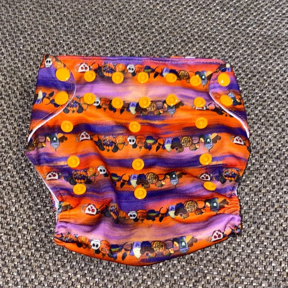 Colorful Halloween-Themed Kids Diaper Cover